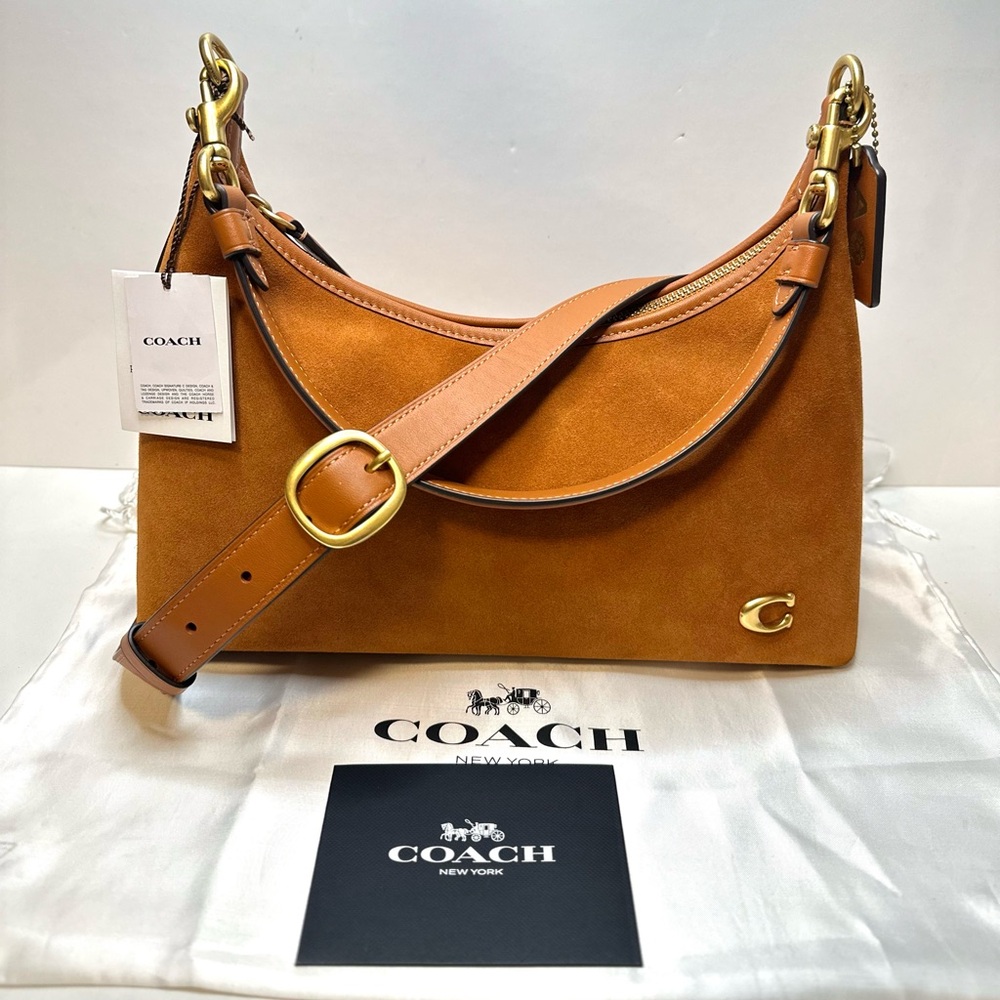 ✅Sold✅ Coach Juliet Hobo Bag – Burnished Amber Suede – Like New - Picture 3 of 17